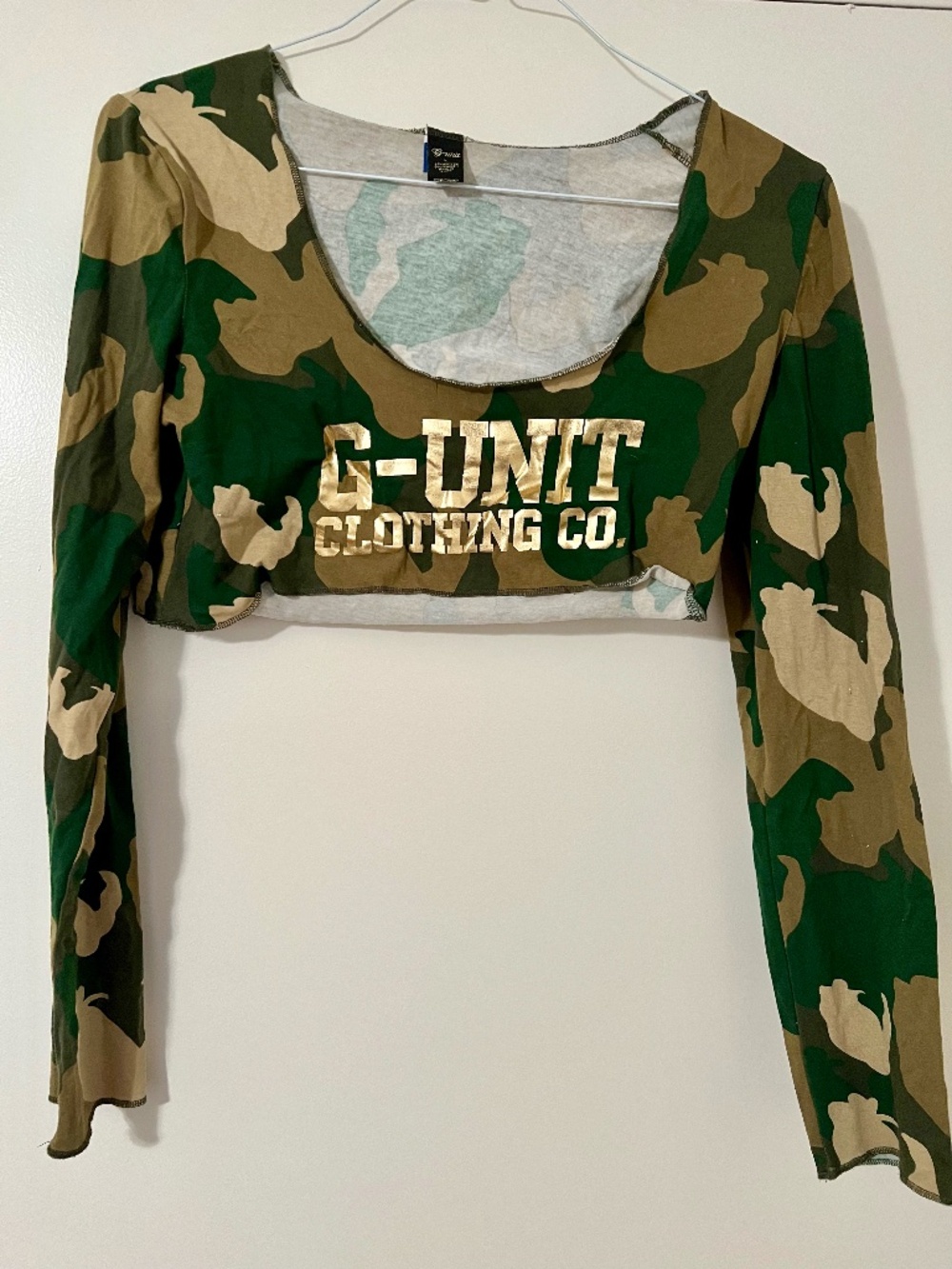 Vintage Y2K G-Unit Clothing Co. Camo Crop Top | Long Sleeve | 50 Cent